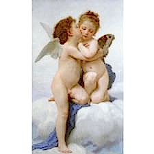 William Adolphe Bouguereau - First Kiss Tablosu