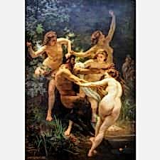 William Adolphe Bouguereau - Nymphs and Satyr Tablosu