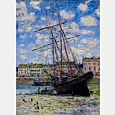Claude Monet - Boat Lying at Low Tide Tablosu