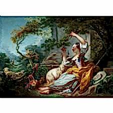 Jean Honore Fragonard - The Shepherdess Tablosu