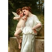 William Adolphe Bouguereau - Love's Scerets Tablosu