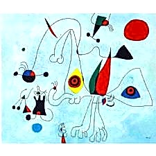 Joan Miro - Women and Birds Tablosu