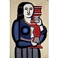 Fernand Leger - Woman Holding Tablosu