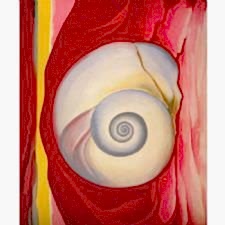Georgia OKeeffe - With White Shell Tablosu