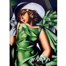 Tamara de Lempicka - Green Gloves Tablosu