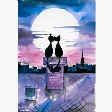 Ay Işığında Aşk Kedileri Tablosu