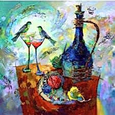 Şarap ve Aşk Sofrası Tablosu