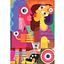 Renkli İki Kadın Tablosu