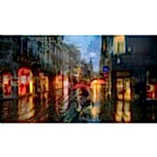 Renkli Yağmurlu Sokak Tablosu