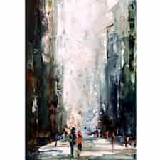 Yağlı Boya Temalı Şehir Tablosu