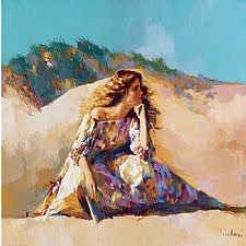 Çölde Düşünen Kadın Tablosu