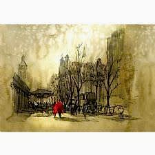 Renksiz Şehrin Renkli İnsanları Tablosu