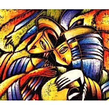 Soyut Kadınlar Renkli Tablosu