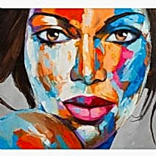 Renkli Kadın Yüzü Tablosu