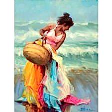 Sahilde Dalgalarla Çingene Tablosu