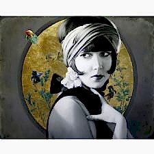 Siyah Beyaz Nostalji Kadın Yüzü Tablosu