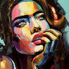 Güzel Kadın Yağlı Boya Efekli Tablosu