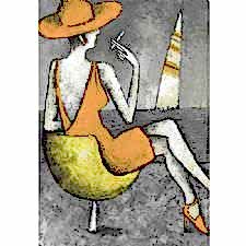 Soyut Woman And Cigarette Tablosu