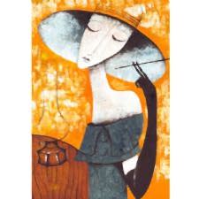 Cigarette Yellow Woman Tablosu