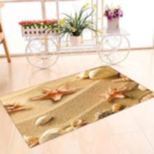 Kumsalda Deniz Kabukları Banyo Halısı