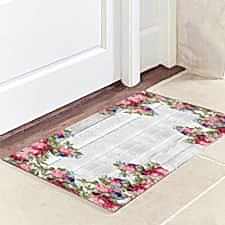 Ahşap ve Çiçekler Kapı Paspası