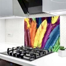 Renkli Tüyler Ocak Arkası Koruyucu