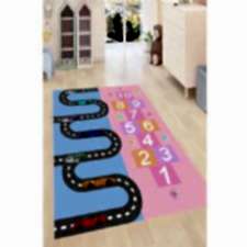 Yol Ve Sek Sek Tasarımlı Dijital Baskılı Halı