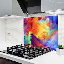 Rengarenk Renkler Ocak Arkası Koruyucu