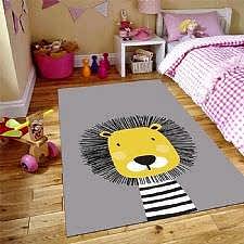 Aslan Desenli Dijital Baskılı Halı