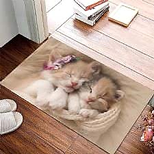 Kardeş Kediler Desenli Dijital Baskılı Halı