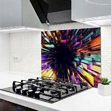 Renkli Girdap Ocak Arkası Koruyucu