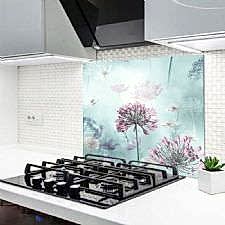 Zarif Çiçekler Ocak Arkası Koruyucu