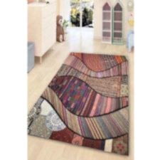 Etnik Geometrik Soft Renkler Dijital Baskılı Halı