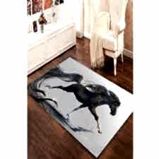 Dijital Çizimli At Dijital Baskılı Halı