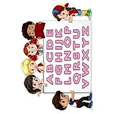 Eğlenceli Harf Desenli Dijital Baskılı Halı