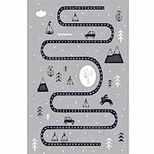 Dağ Yolu Desenli Dijital Baskılı Halı