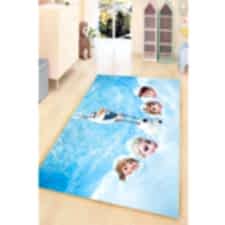 Kış Dünyasi Ve Karakterler Dijital Baskılı Halı