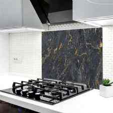 Black Mermer Görünümlü Ocak Arkası Koruyucu