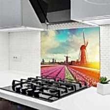 Çiçek Tarlası Ocak Arkası Koruyucu