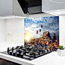 Kapadokya Manzarası Ocak Arkası Koruyucu