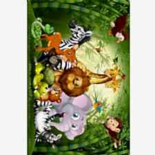 Çizgi Film Hayvan Desenli Dijital Baskılı Halı