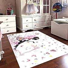 Peri Kızı Ve Kelebek Desenli Dijital Baskılı Halı