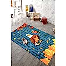 Çizgifilm Hayvanlar Dijital Baskılı Halı