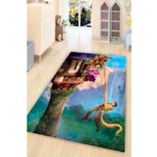 Masal Kahramanı Rapunzel Dijital Baskılı Halı