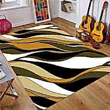 Geometrik Dalga Desenli Dijital Baskılı Halı