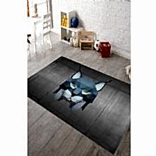 Kurt Kafası Çizimi Dijital Baskılı Halı