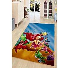 Deniz Kızı Ve Deniz Arkadaşları Dijital Baskılı Halı