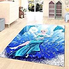 Prenses Elsa Desenli Dijital Baskılı Halı