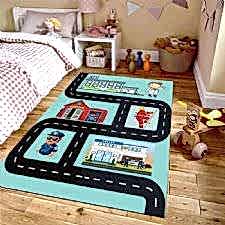 Bilgi Parkuru Desenli Dijital Baskılı Halı