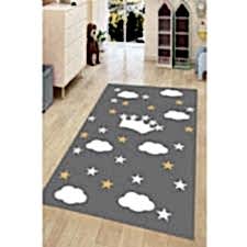 Yıldız Bulut Desenli Dijital Baskılı Halı